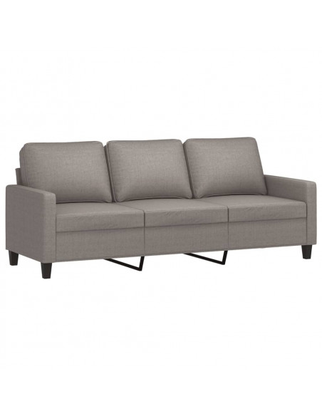 Set di Divani 3 pz con Cuscini Tortora in Tessuto