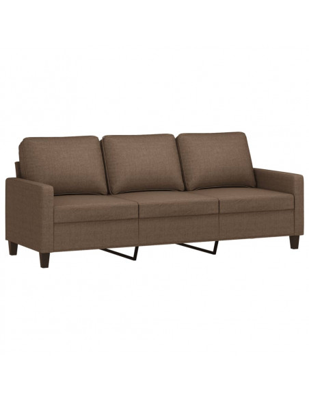 Set di Divani 2 pz con Cuscini Marrone in Tessuto