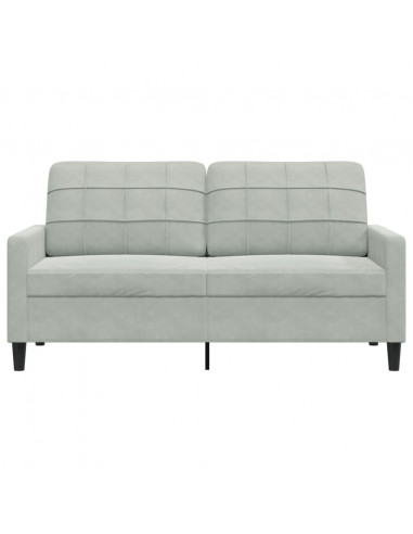 Divano a 2 Posti Grigio Chiaro 140 cm in Velluto