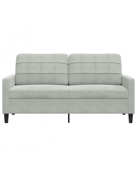 Divano a 2 Posti Grigio Chiaro 140 cm in Velluto