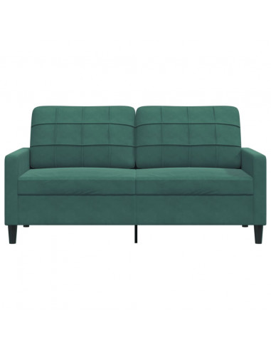 Divano a 2 Posti Verde Scuro 140 cm in Velluto