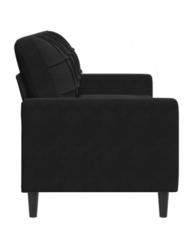 Divano a 3 Posti Nero 180 cm in Velluto