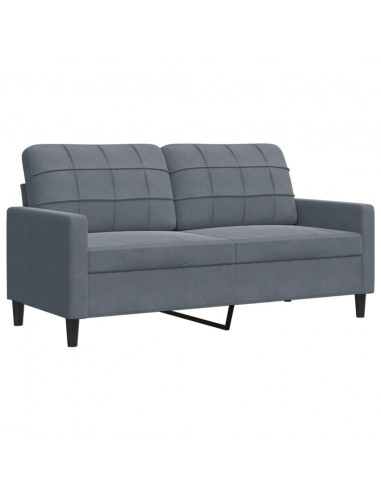 Divano a 2 Posti grigio scuro140 cm in Velluto