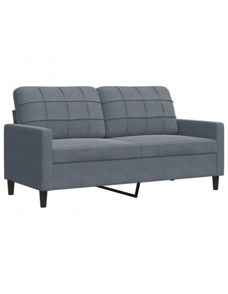 Divano a 2 Posti grigio scuro140 cm in Velluto
