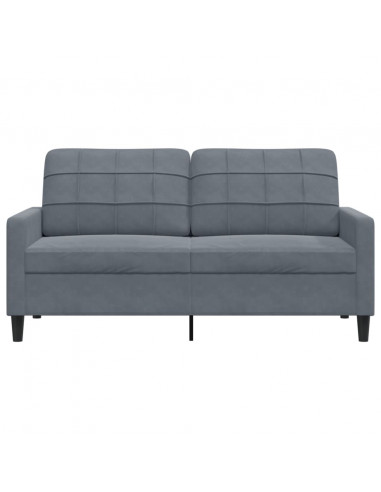 Divano a 2 Posti grigio scuro140 cm in Velluto