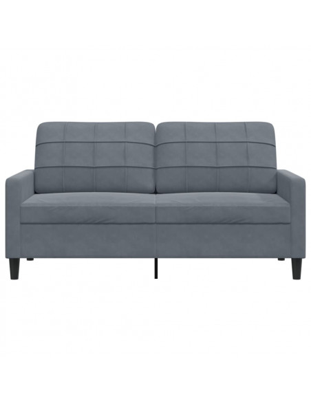 Divano a 2 Posti grigio scuro140 cm in Velluto