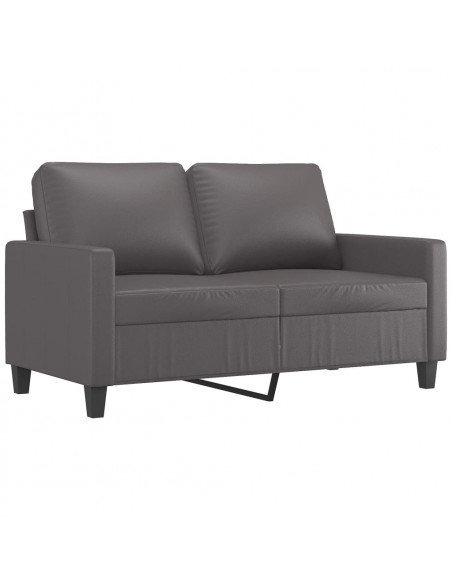 Set di Divani 3 pz con Cuscini Grigio in Similpelle