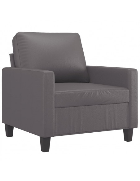 Set di Divani 4 pz con Cuscini Grigio in Similpelle