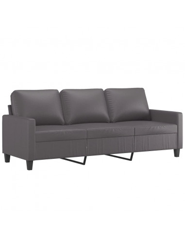 Set di Divani 4 pz con Cuscini Grigio in Similpelle