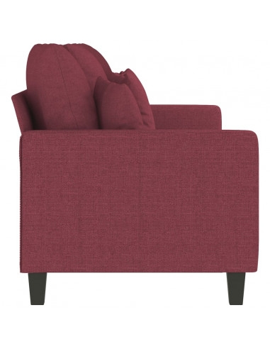 Divano a 3 Posti Rosso Vino 180 cm in Tessuto