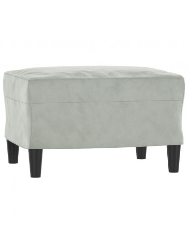 Poltrona con Poggiapiedi Grigio Chiaro 60 cm in Velluto