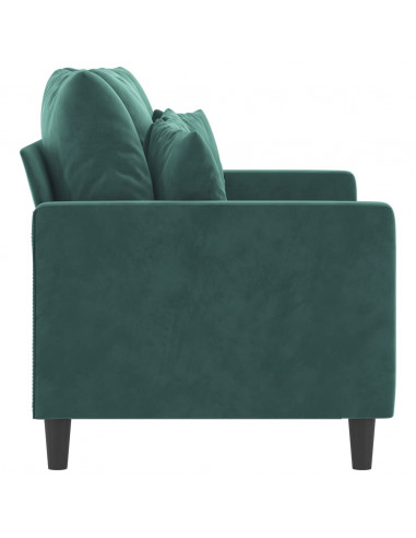 Divano a 2 Posti Verde Scuro 120 cm in Velluto