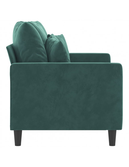 Divano a 2 Posti Verde Scuro 120 cm in Velluto