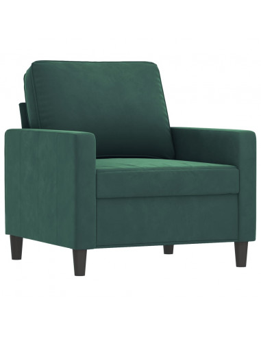 Poltroncina con Poggiapiedi Verde Scuro 60 cm in Velluto