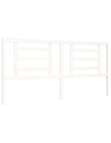 Giroletto con Testiera Bianco 200x200 cm in Legno Massello