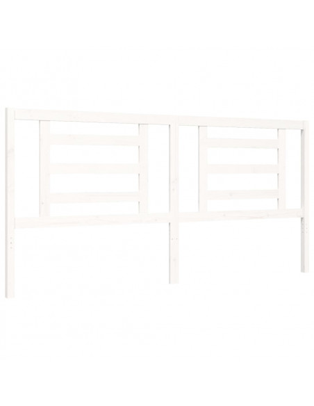 Giroletto con Testiera Bianco 200x200 cm in Legno Massello