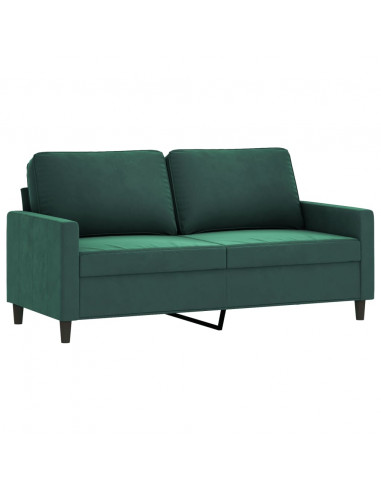 Divano a 2 Posti Verde Scuro 140 cm in Velluto