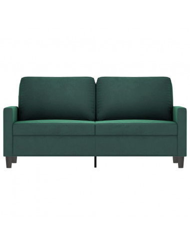 Divano a 2 Posti Verde Scuro 140 cm in Velluto