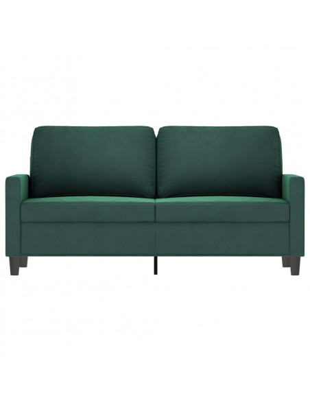Divano a 2 Posti Verde Scuro 140 cm in Velluto