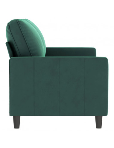 Divano a 2 Posti Verde Scuro 140 cm in Velluto