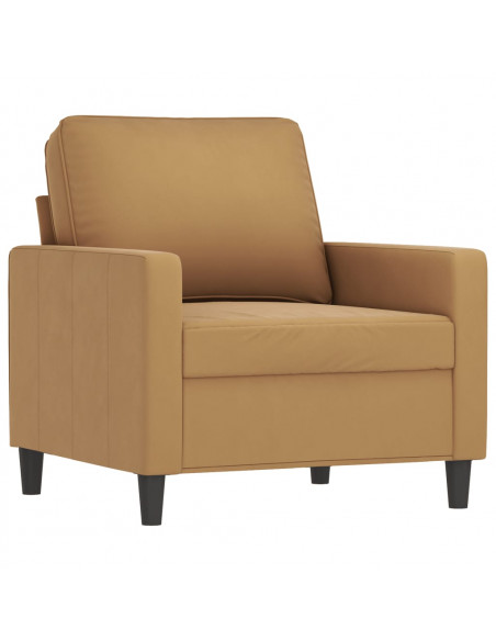 Poltrona con Poggiapiedi Marrone 60 cm in Velluto
