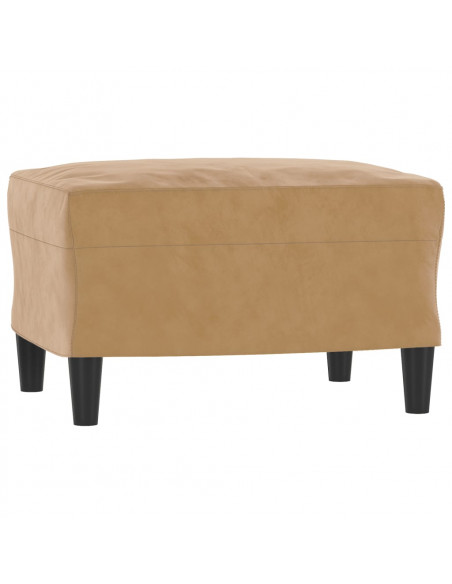 Poltrona con Poggiapiedi Marrone 60 cm in Velluto