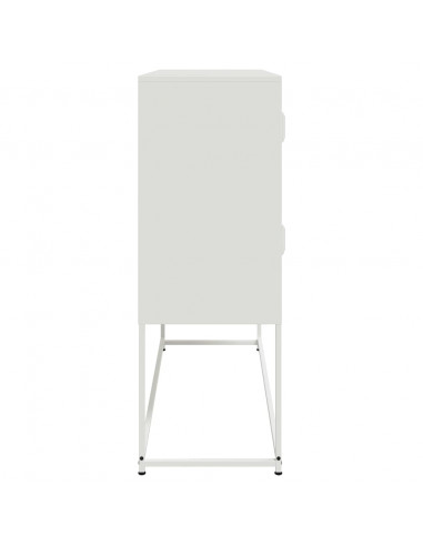 Credenza Bianca 100,5x39x107 cm in Acciaio Laminato a Freddo
