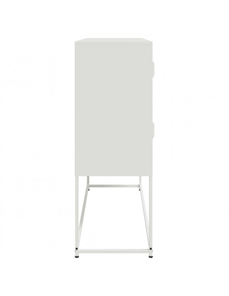 Credenza Bianca 100,5x39x107 cm in Acciaio Laminato a Freddo