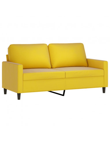 Set di Divani 3 pz con Cuscini giallo in Velluto