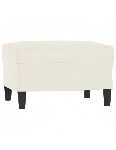 Poltrona con Poggiapiedi Crema 60 cm in Velluto