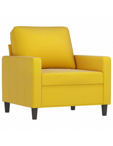 Set di Divani 3 pz con Cuscini giallo in Velluto