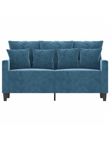 Divano a 2 Posti Blu 120 cm in Velluto