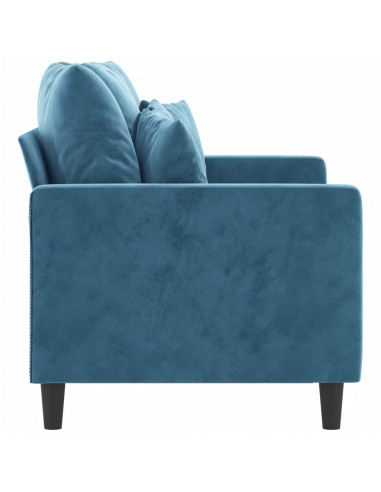 Divano a 2 Posti Blu 120 cm in Velluto