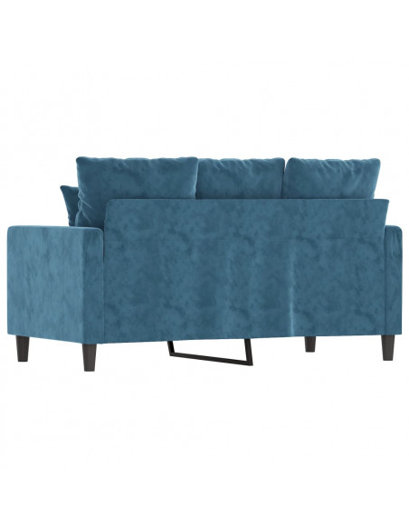 Divano a 2 Posti Blu 120 cm in Velluto
