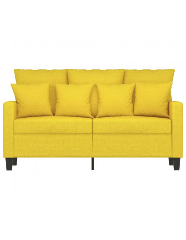 Divano a 2 Posti Giallo Chiaro 120 cm in Tessuto