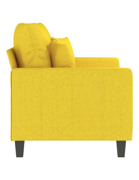 Divano a 2 Posti Giallo Chiaro 120 cm in Tessuto