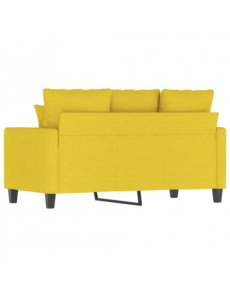 Divano a 2 Posti Giallo Chiaro 120 cm in Tessuto