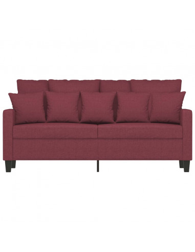 Divano a 2 Posti Rosso Vino 140 cm in Tessuto