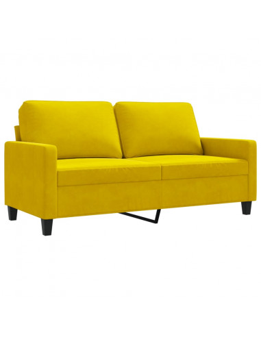 Divano a 2 Posti giallo 140 cm in Velluto