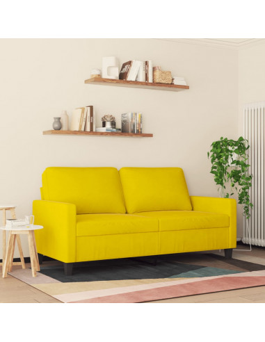 Divano a 2 Posti giallo 140 cm in Velluto