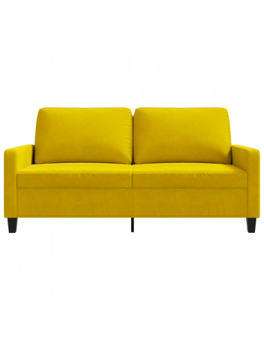 Divano a 2 Posti giallo 140 cm in Velluto