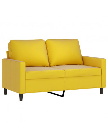 Set di Divani 2 pz con Cuscini giallo in Velluto