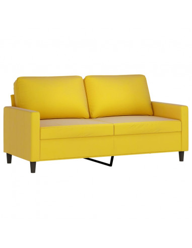 Set di Divani 2 pz con Cuscini giallo in Velluto