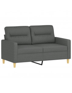 Divano a 2 Posti Grigio Scuro 120 cm in Tessuto 2