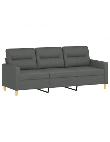 Set di Divani 2 pz con Cuscini Grigio Scuro in Tessuto