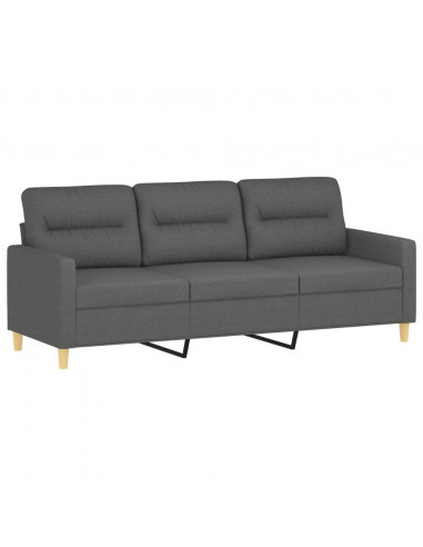 Set di Divani 4 pz con Cuscini Grigio Scuro in Tessuto