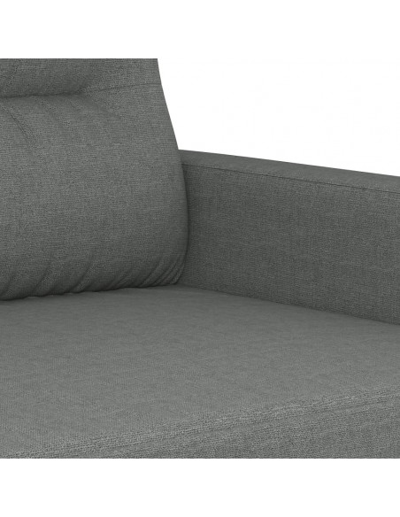 Set di Divani 2 pz con Cuscini Grigio Scuro in Tessuto