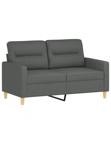 Set di Divani 3 pz con Cuscini Grigio Scuro in Tessuto