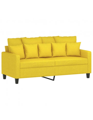 Divano a 2 Posti Giallo Chiaro 140 cm in Tessuto