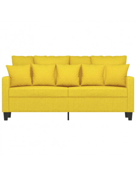 Divano a 2 Posti Giallo Chiaro 140 cm in Tessuto